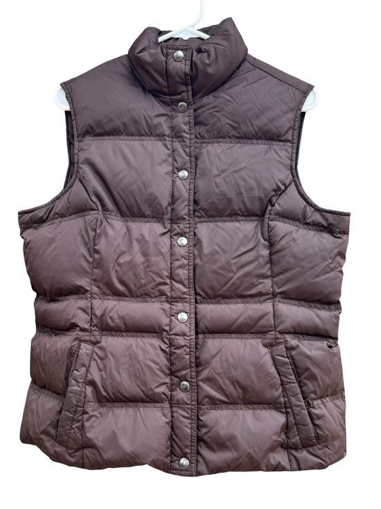 Lands' End Jackets & Blazers - Lands’ End Women’s Quilted Puffer Vest in Brown Down and Feather Insulated Sz M